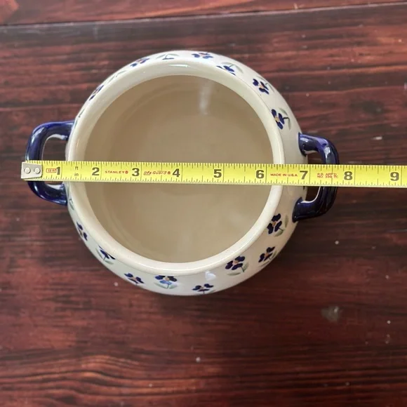 Polish Pottery Server Bowl with handles - Picture 4 of 4